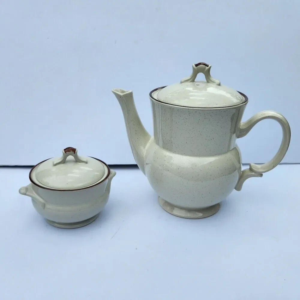 Casual Elegance Hearthside Stoneware Japan Coffee Pot & Sugar Bowl